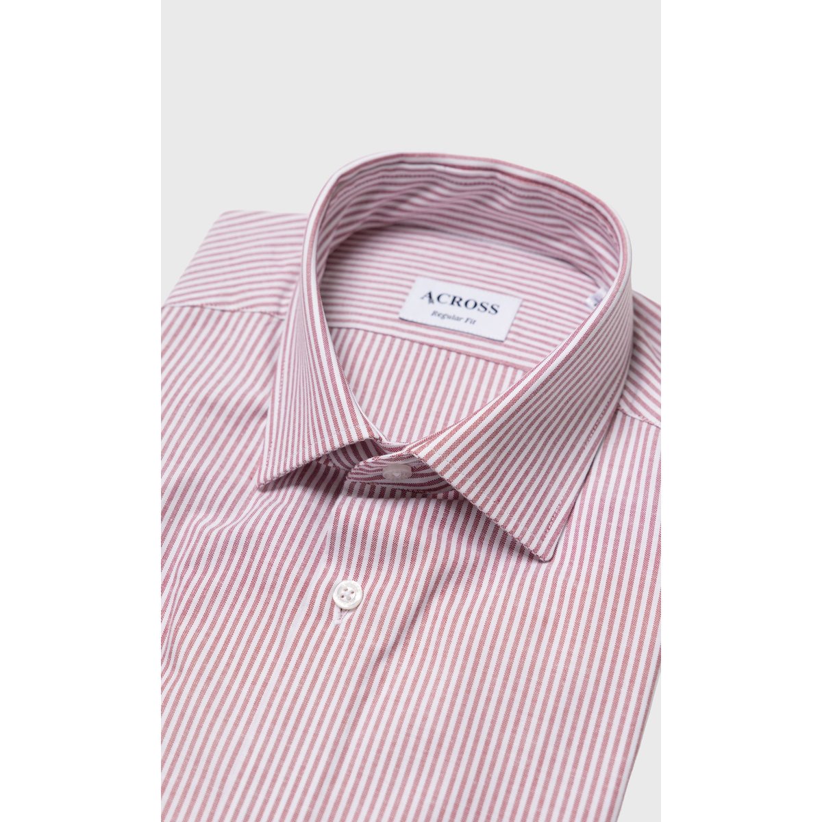 Chemise Regular fit à rayures en Oxford brique brique, ACROSS