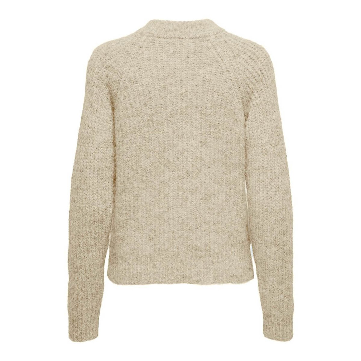 Brushed Knit Cardigan with Crew Neck ecru , ONLY