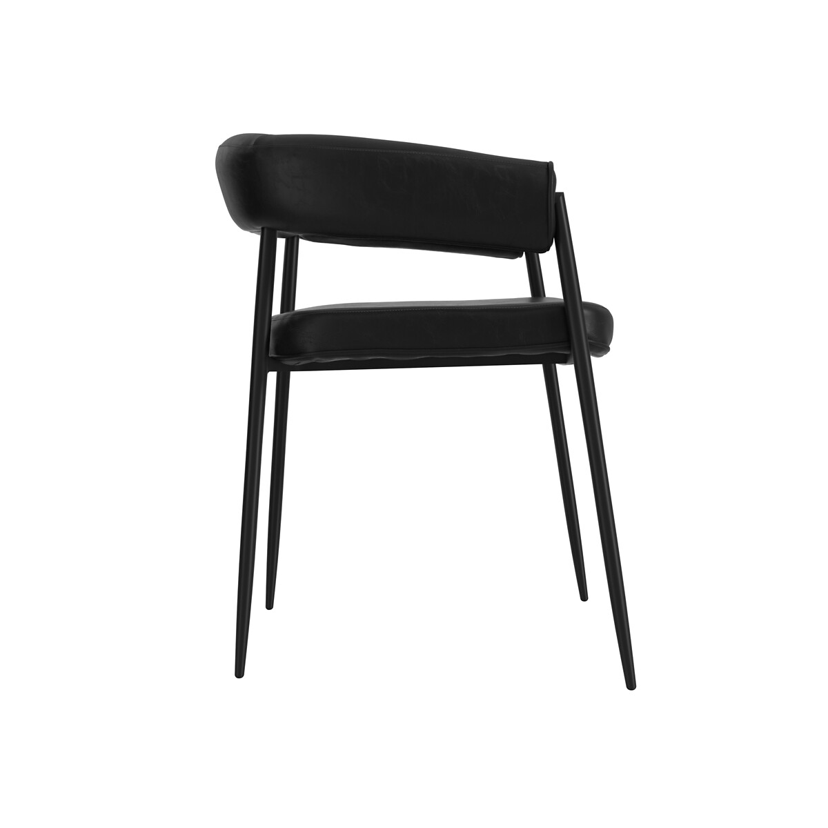 Simona Faux Leather Dining Chairs (Set of 2) black, SO'HOME