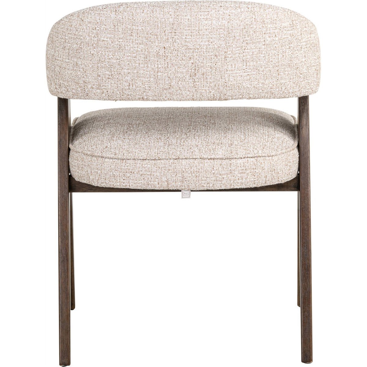 Chaise de salle à manger en tweed crème tweed et bois foncé, RECOLLECTION