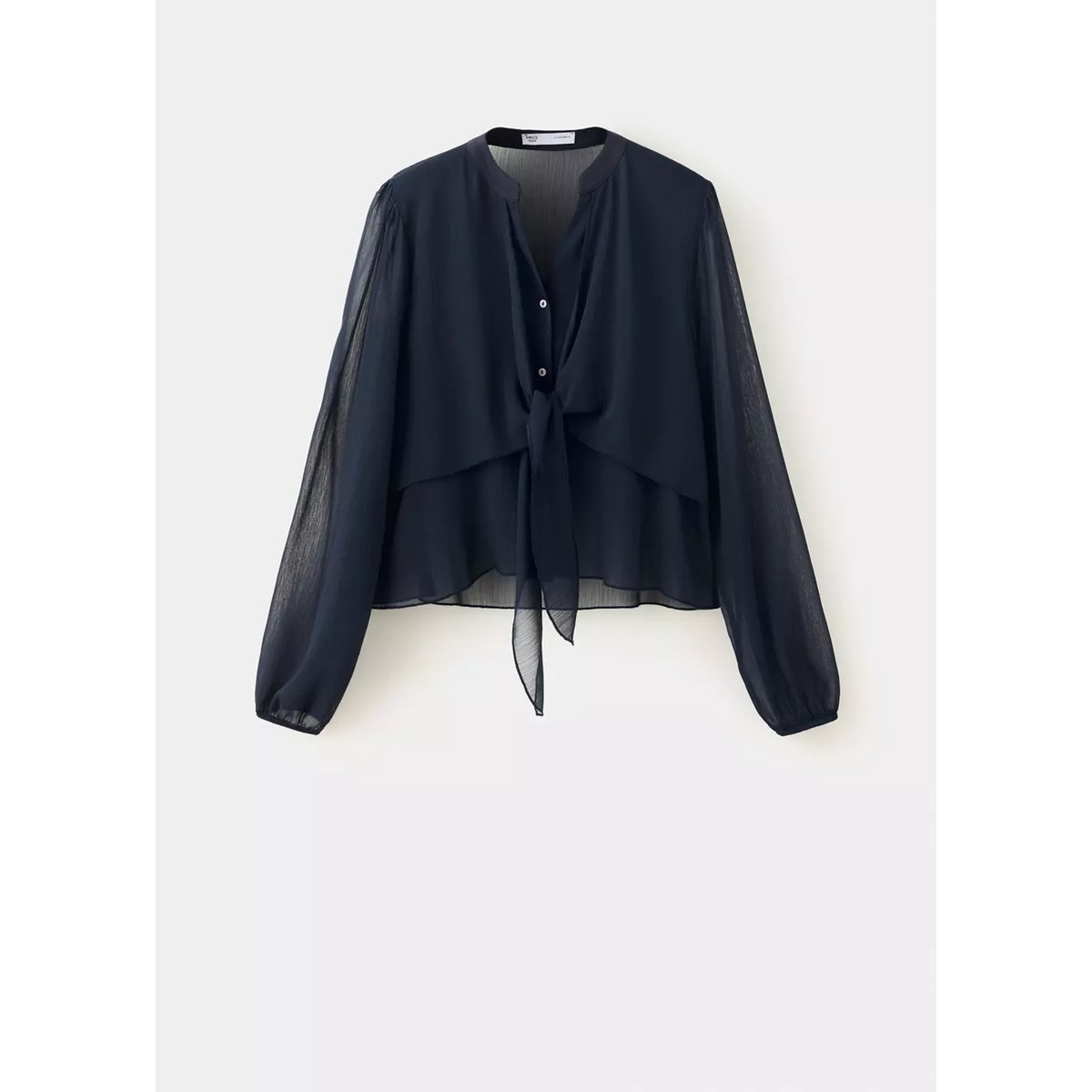 Blouse gaze volants bleu marine, MANGO TEEN