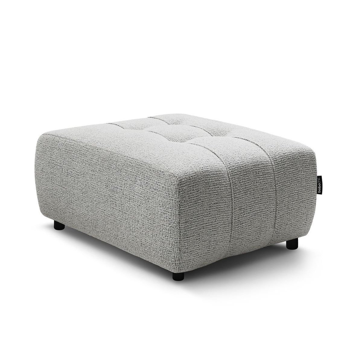 Pouf tissu chiné, ARSENE gris clair, BOBOCHIC