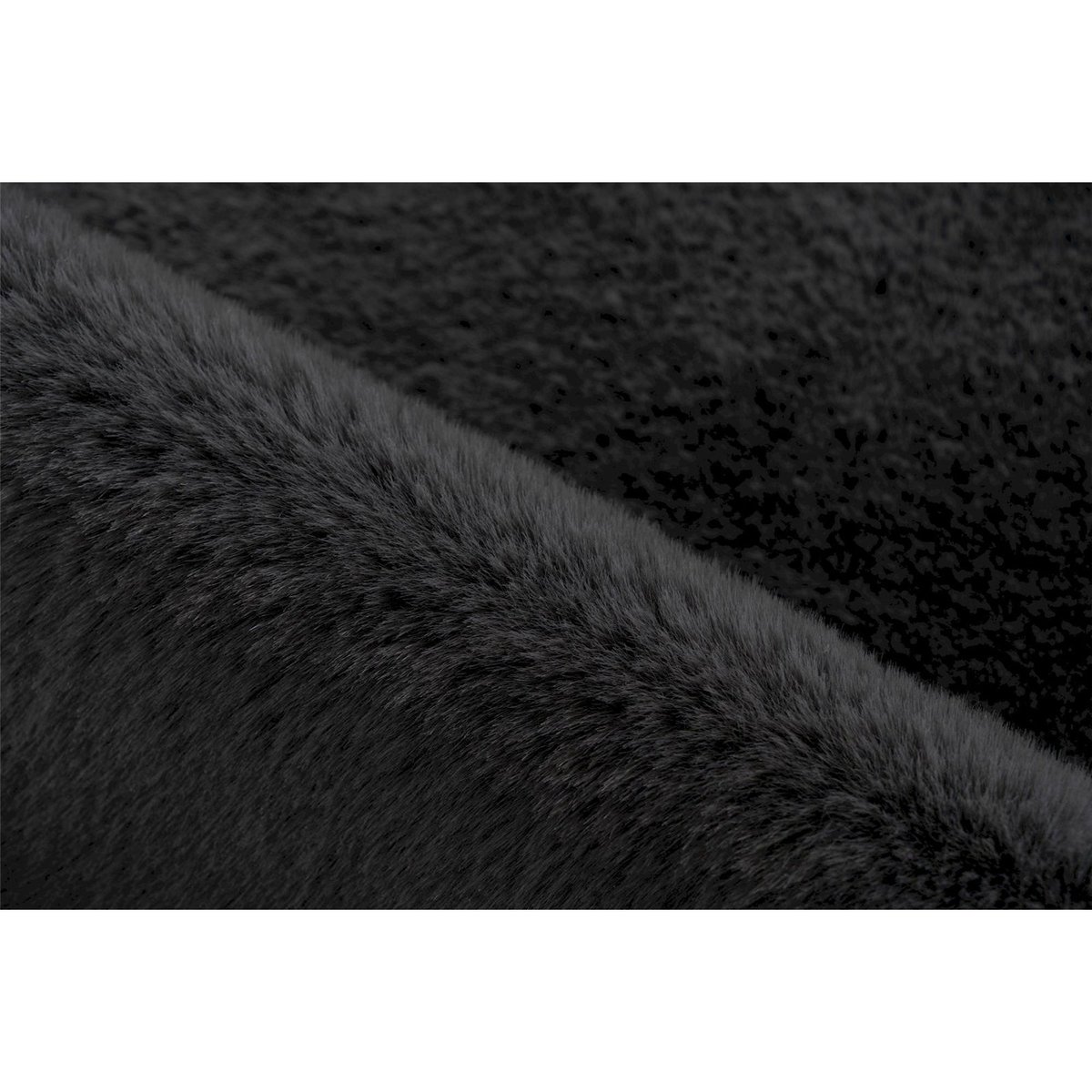 Tapis en polyester effet peau de mouton gris graphite profond, ARTE ESPINA