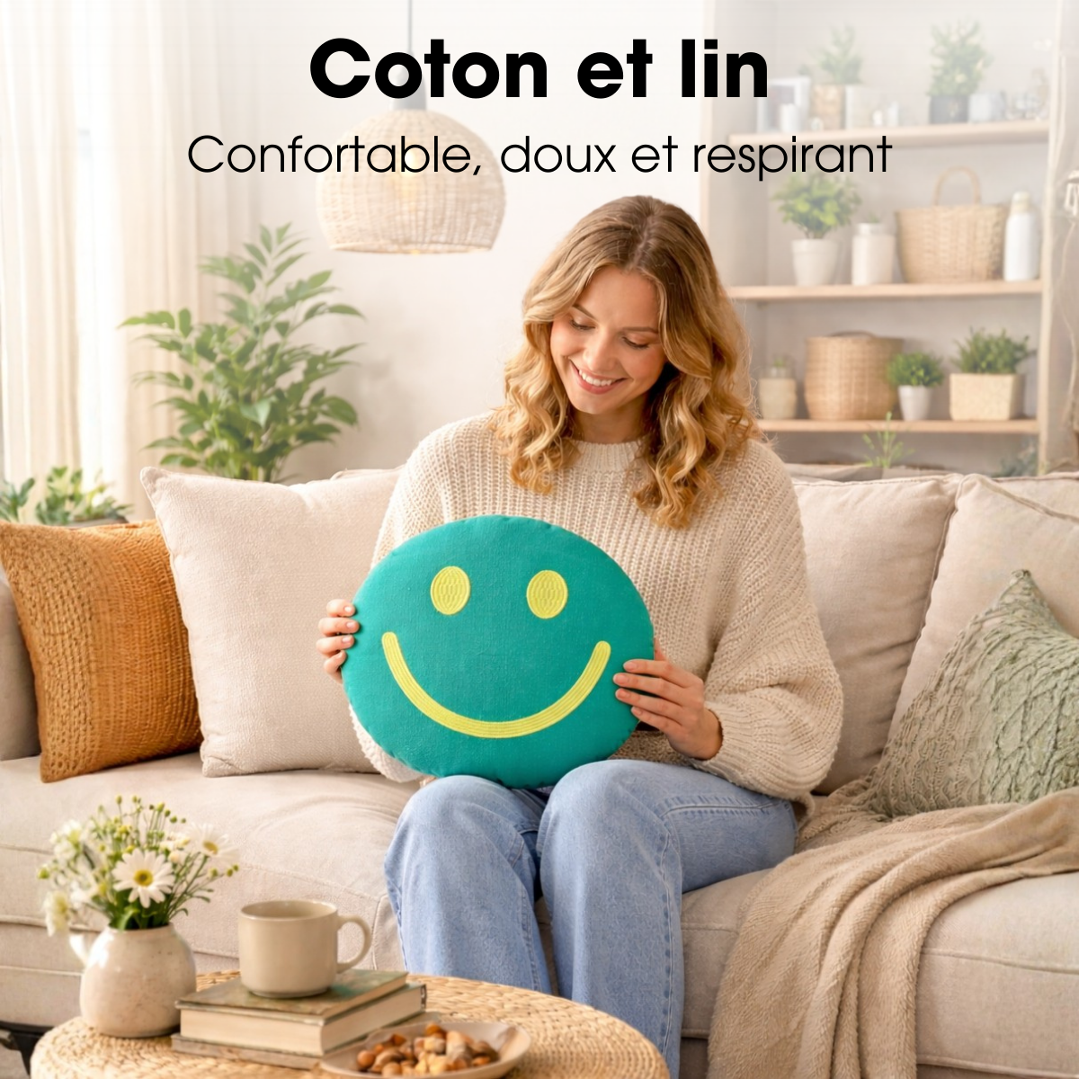 Coussin décoratif vert, MICA DECORATIONS