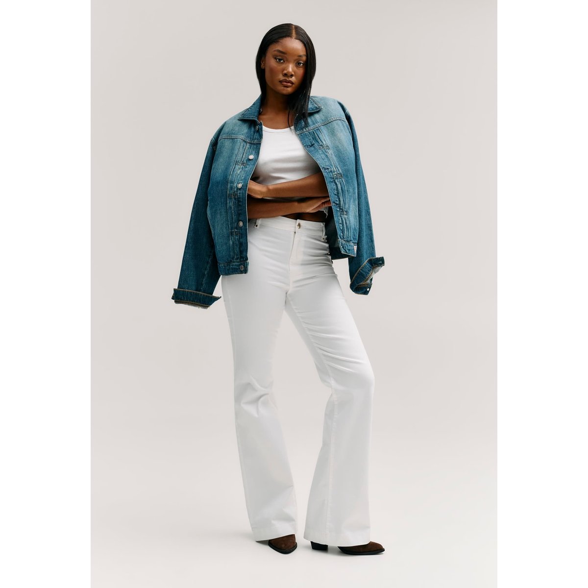 Nouveau Pantalon Faye Chino blanc, GUESS