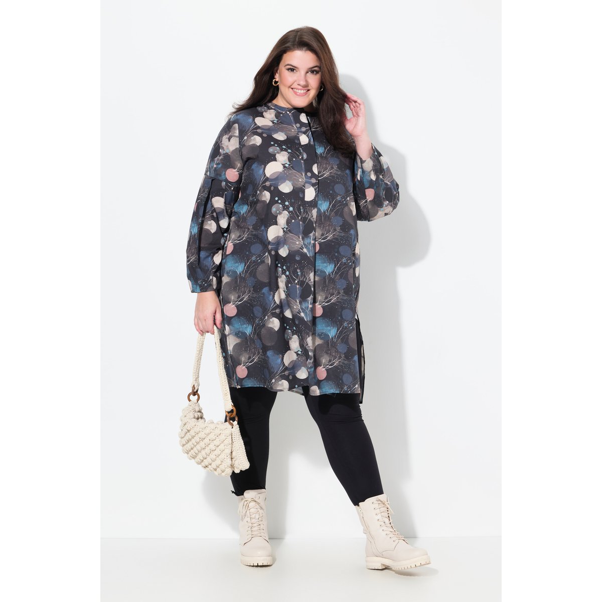 Chemisier long en coton bio marine, ULLA POPKEN