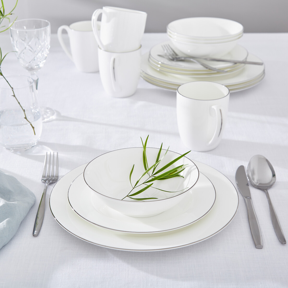 16-Piece Serendipity Platinum Dinner Set white, ROYAL WORCESTER