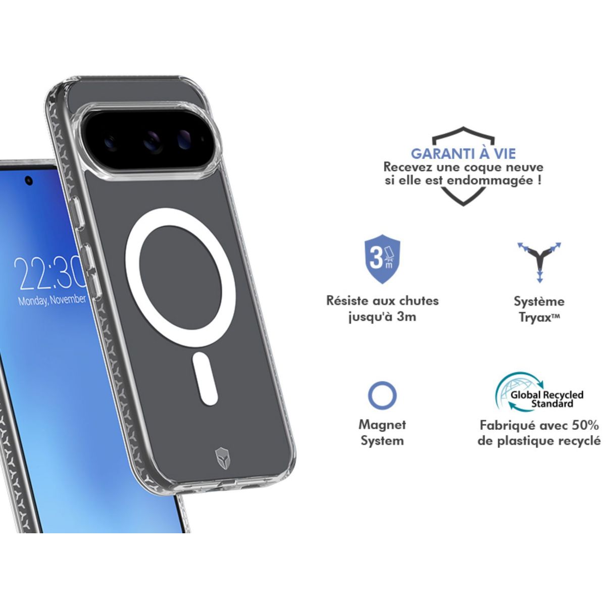 Coque Google Pixel 11/11 Pro Transparente Air couleur unique, FORCE CASE