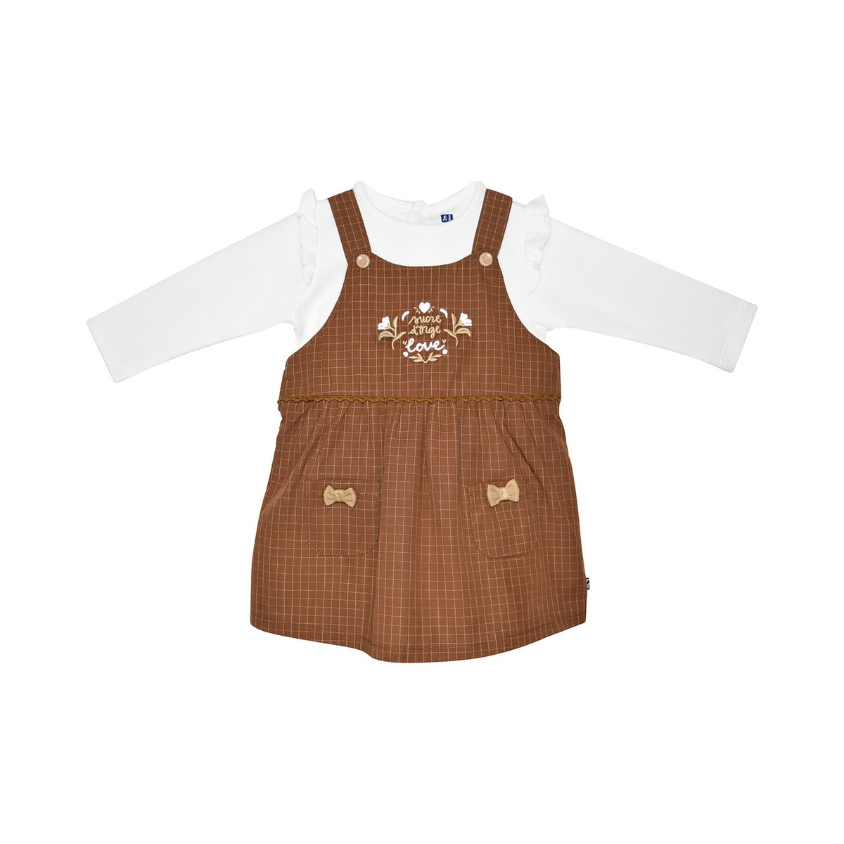 Tee shirt robe idaline tisse teint bebe marron, SUCRE D'ORGE