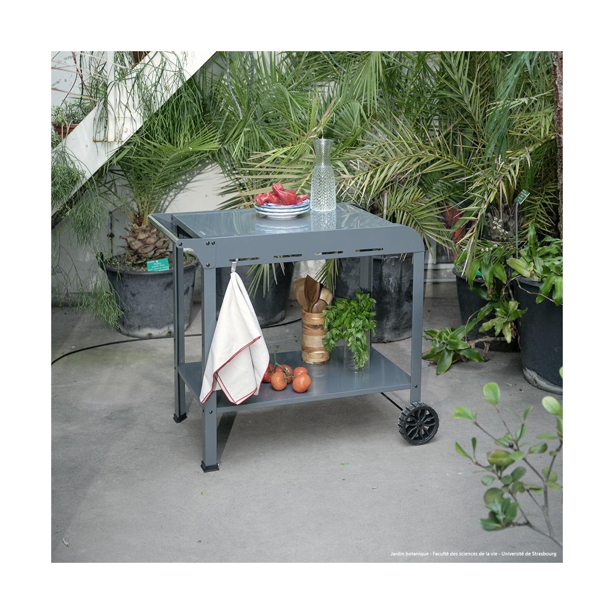 Desserte pour plancha gris, LIVOO