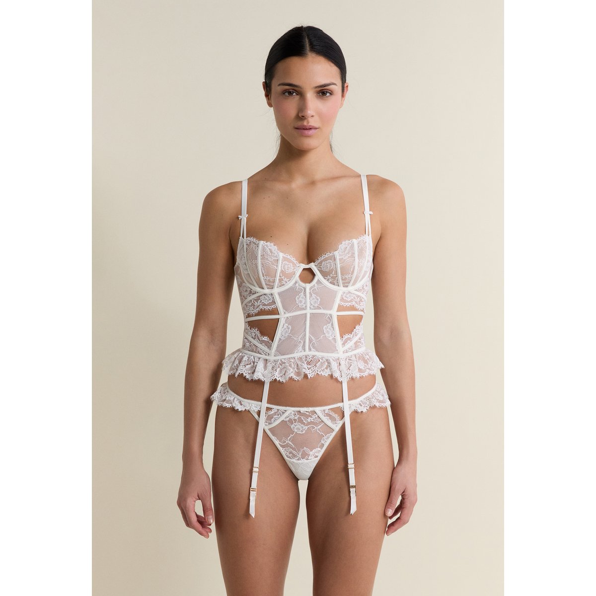 Guêpière en dentelle BELOVED blanc, ETAM