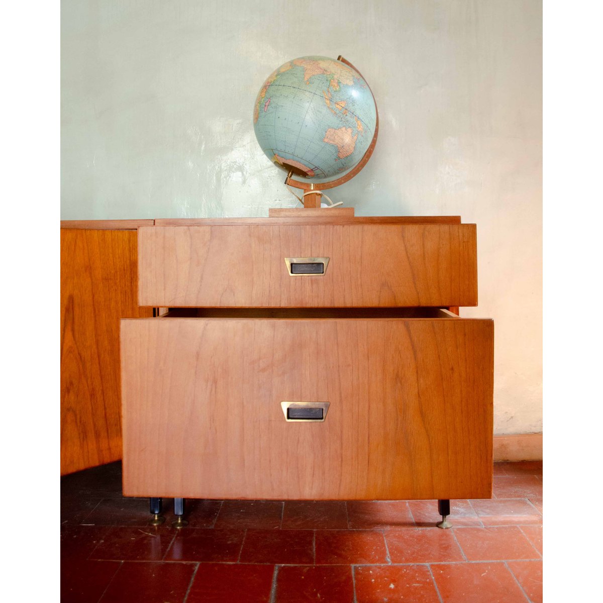 Enfilade modulable en teck Margaret N°509 - Bon état bois clair, DEBONGOUT