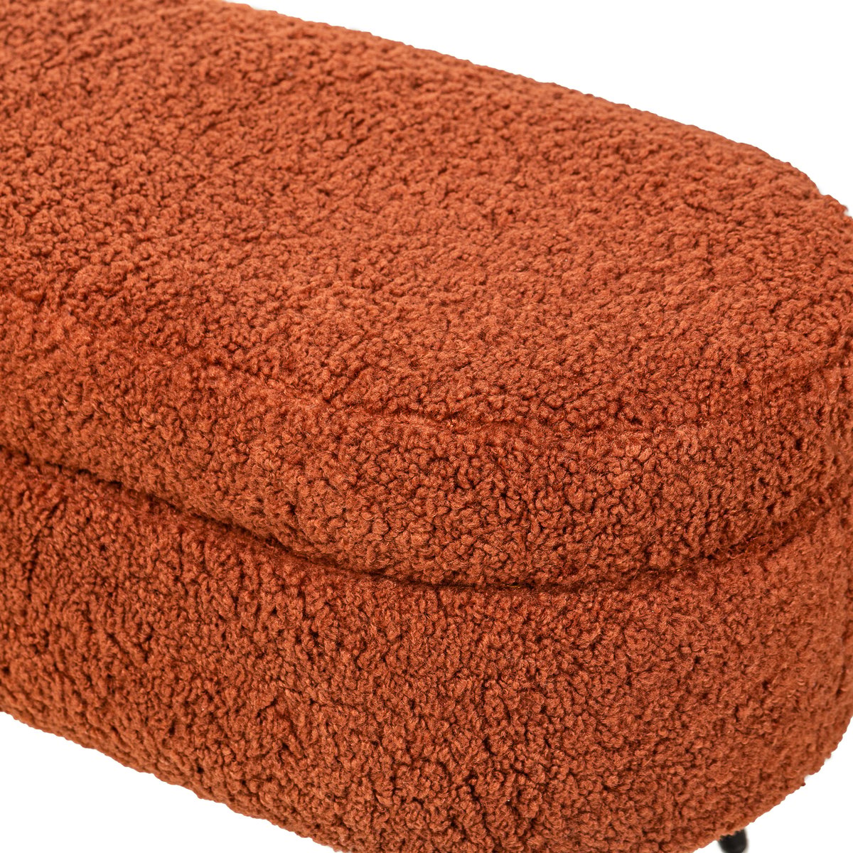 Banc avec rangement en bouclette, STOCKHOLM terracotta, NORDLYS