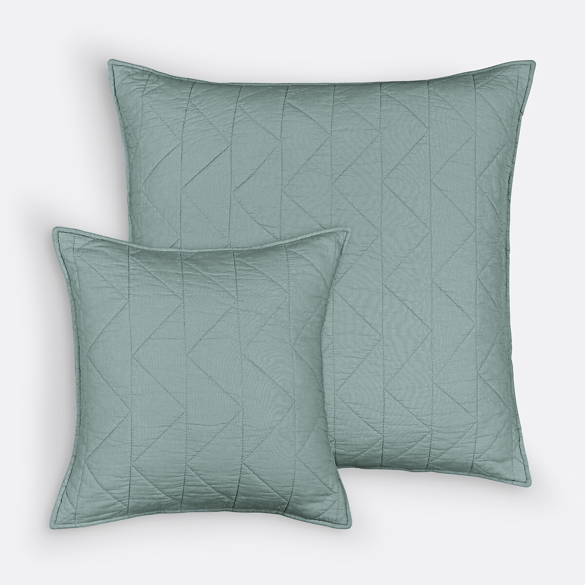 Housse de coussin coton, Zig Zag Scenario céladon, LA REDOUTE INTERIEURS
