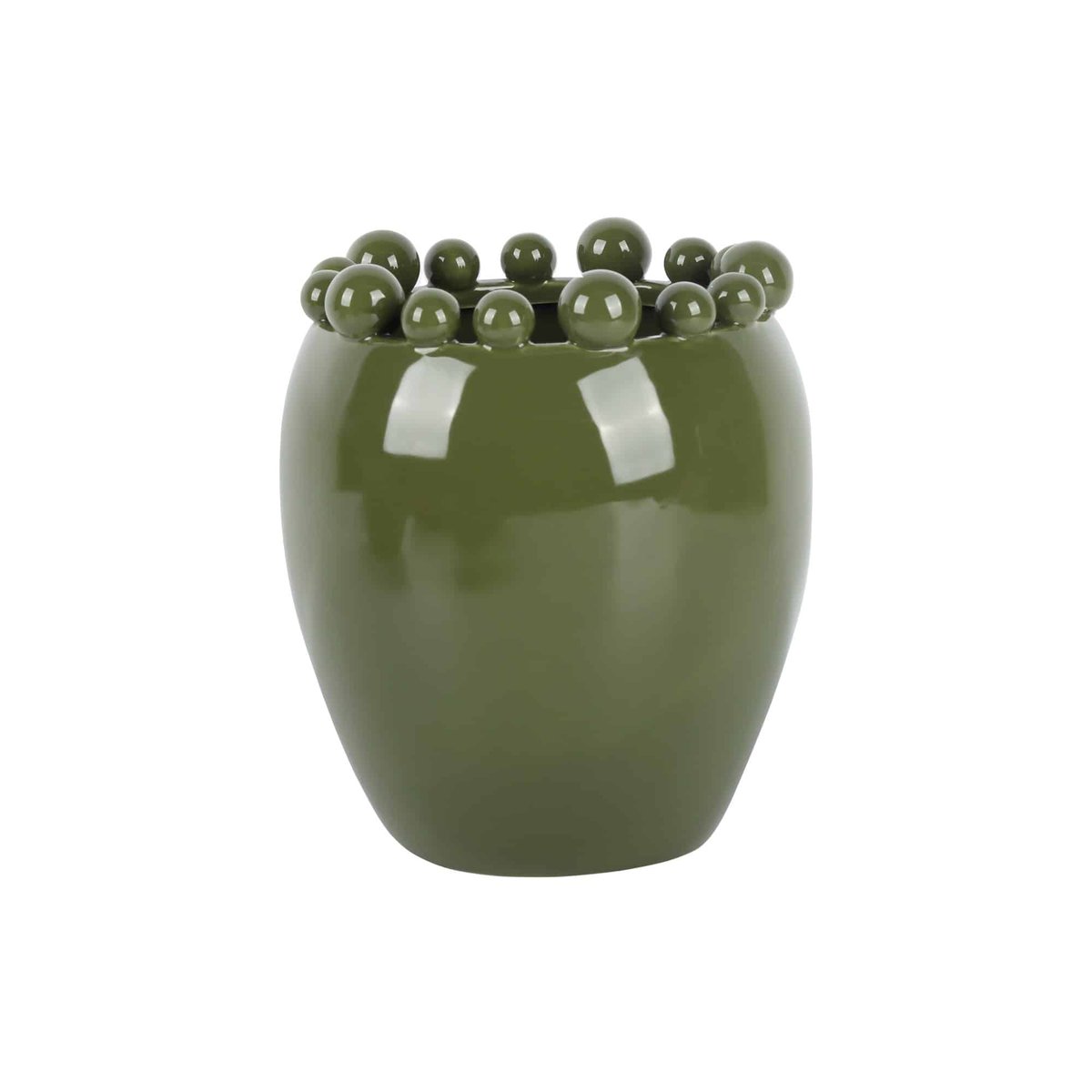 Vase Céramique CADIZ DOTTY MEDIUM vert, PRESENT TIME