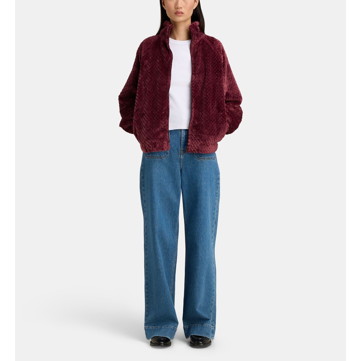 Veste en velours danil ve bordeaux, GALERIES LAFAYETTE