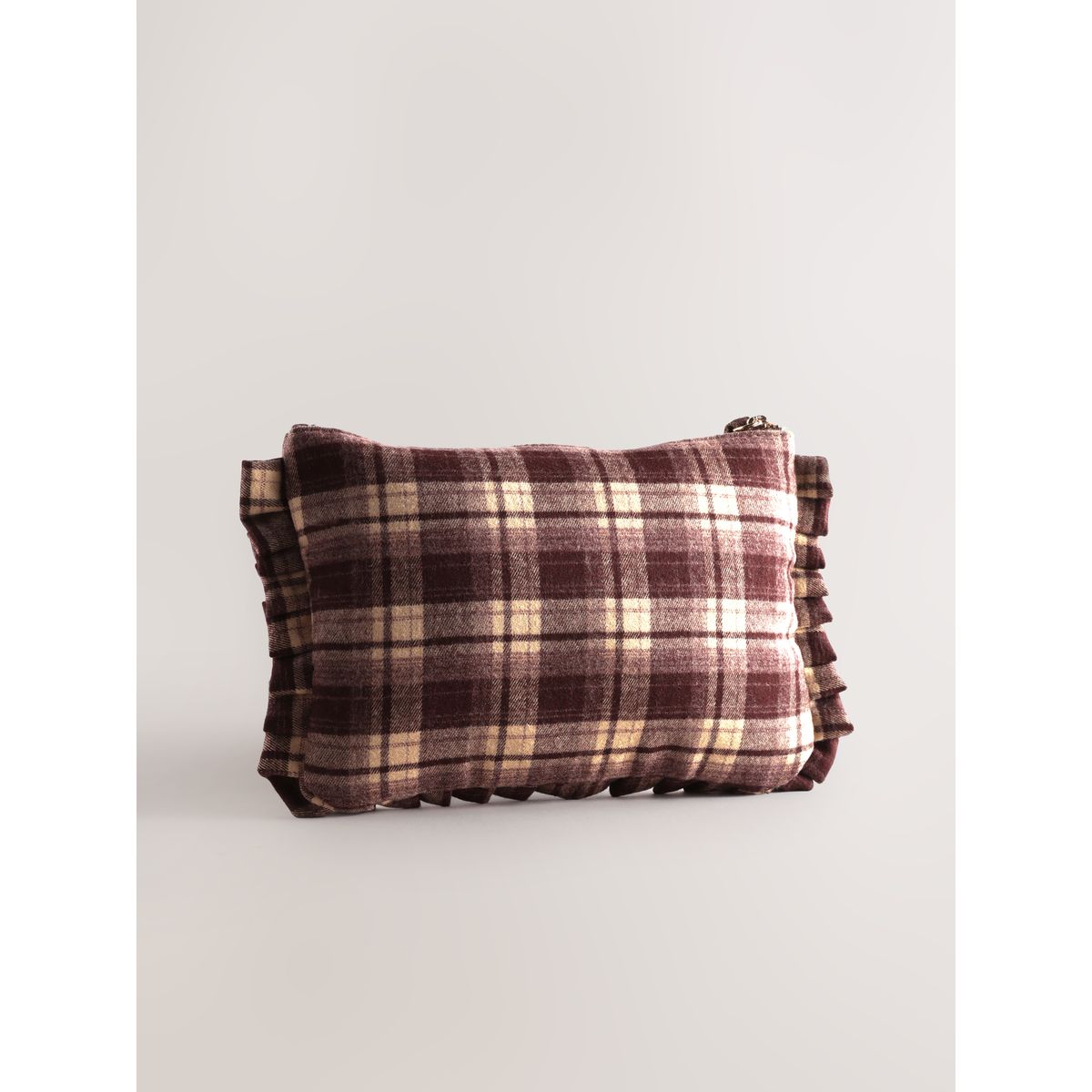 Pochette à carreaux avec dragonne marron, NEXT