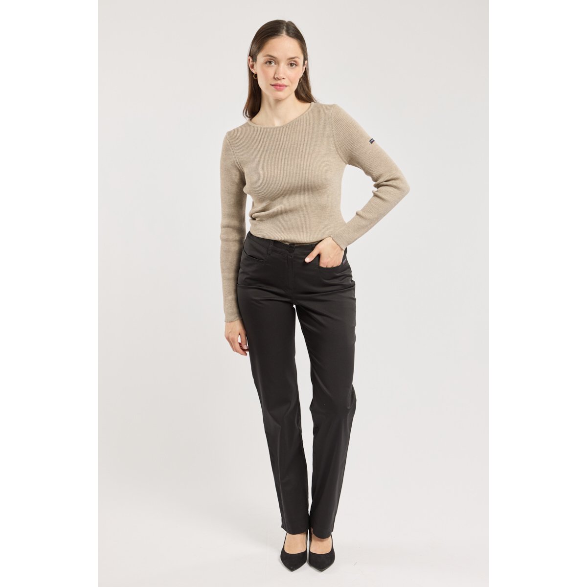 Pantalon confort taille élastiquée TRIMARAN noir, ARMOR-LUX