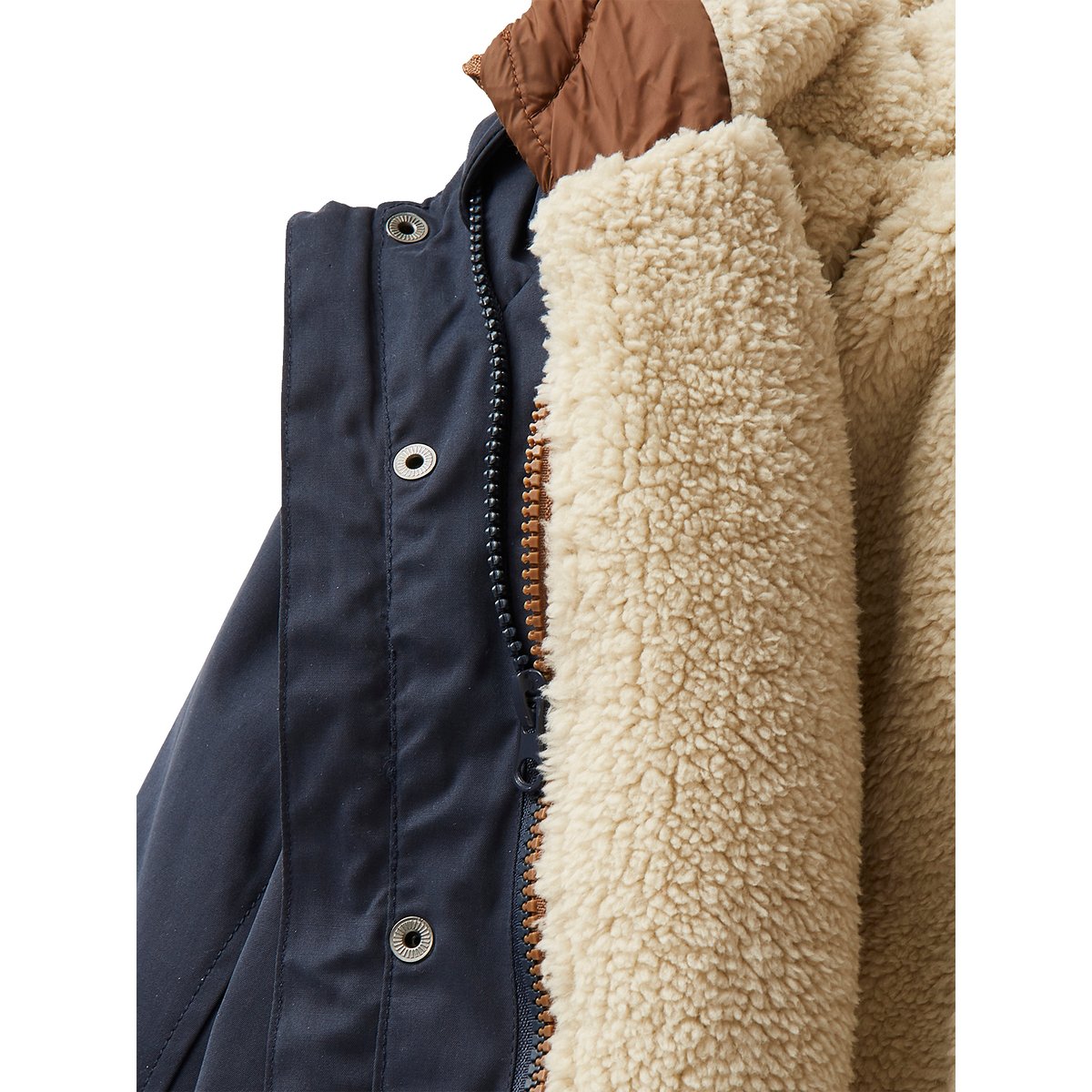 Parka 3 en 1 avec blouson amovible marine grisé, VERTBAUDET