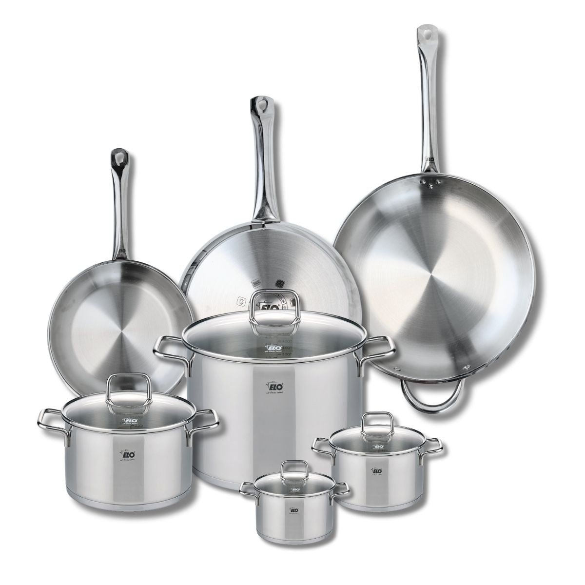 3 poêles 24/28/32cm + 4 faitouts 12/14/20/26cm PROFI CITRIN gris, ELO