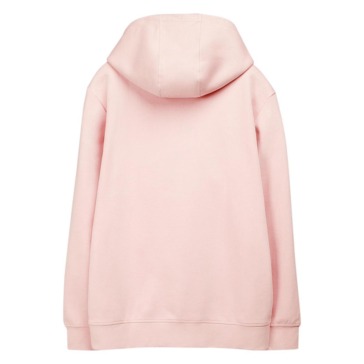 Sweat en coton mélangé bleu clair à coupe droite pourvu d'un col à capuche rose, TEDDY SMITH