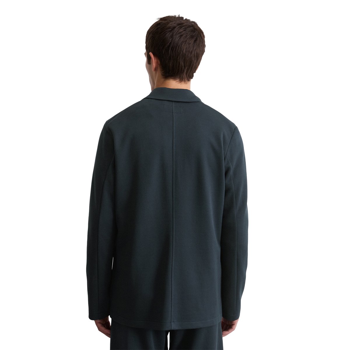 Blazer en jersey shaped en coton bio mélangé bleu foncé, MARC O'POLO