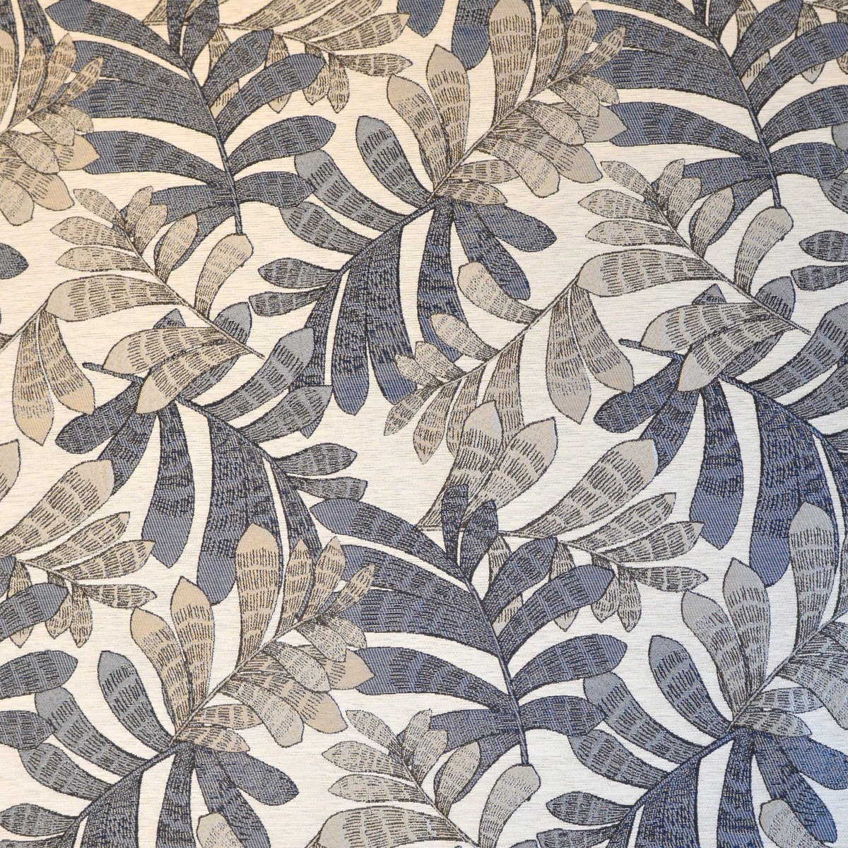 Rideau tamisant jacquard à motifs végétaux - QABANE bleu, HOME MAISON