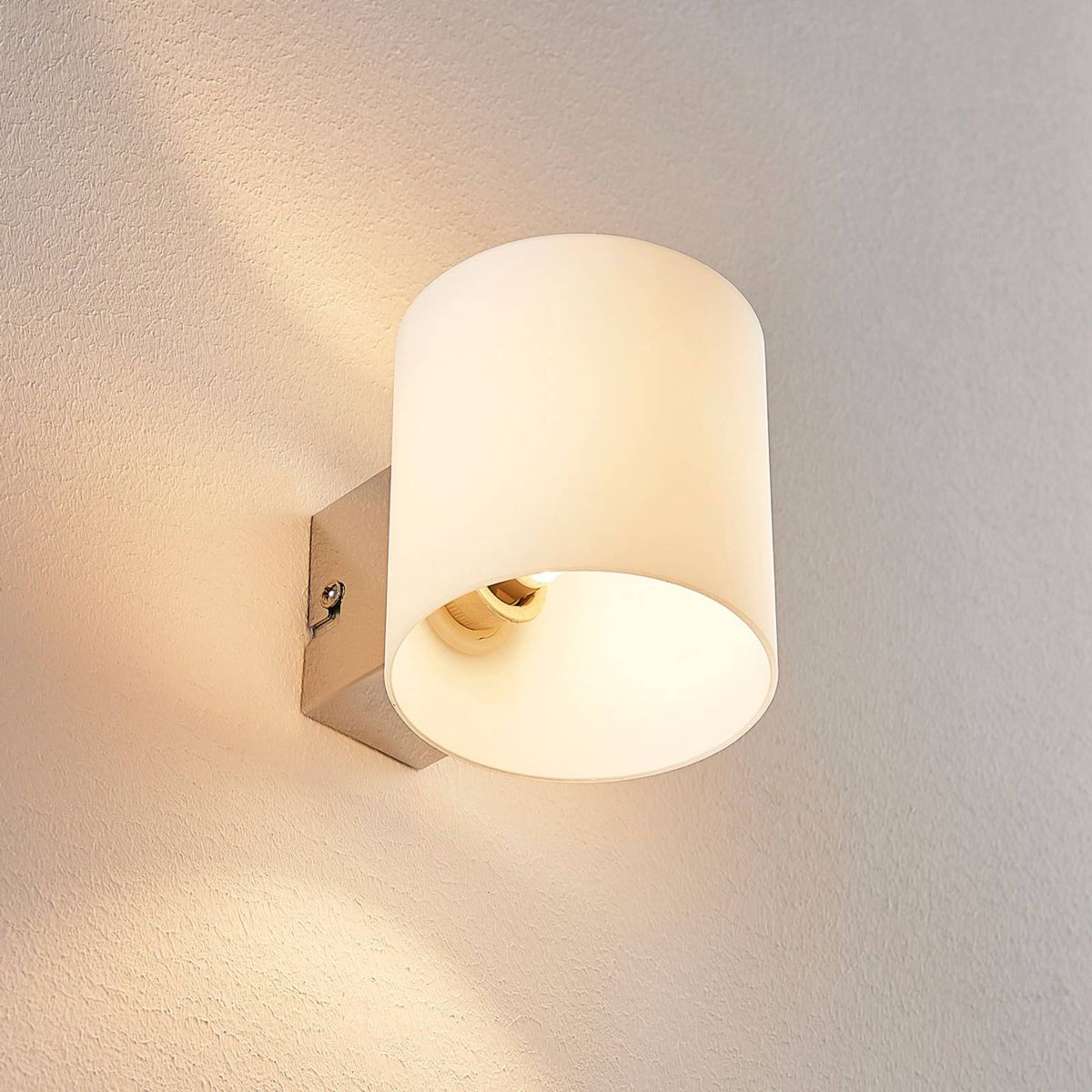 Applique en verre moderne, Gerrit blanc, chrome, LINDBY