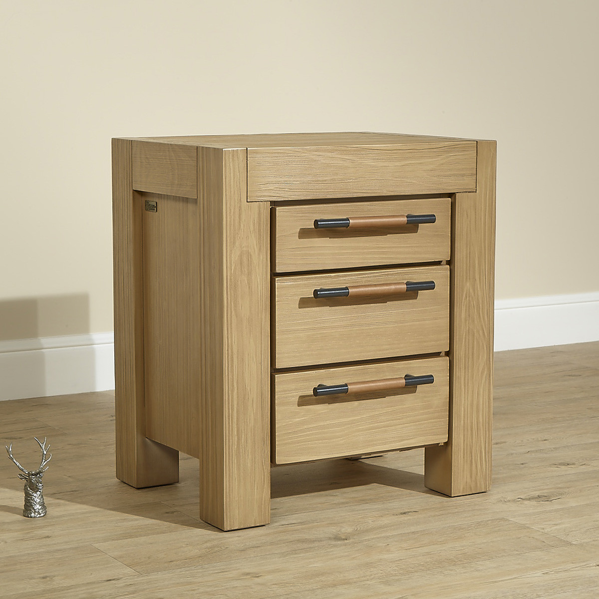 Table de nuit style contemporain en bois massif MEGÈVE marron, ROBIN DES BOIS