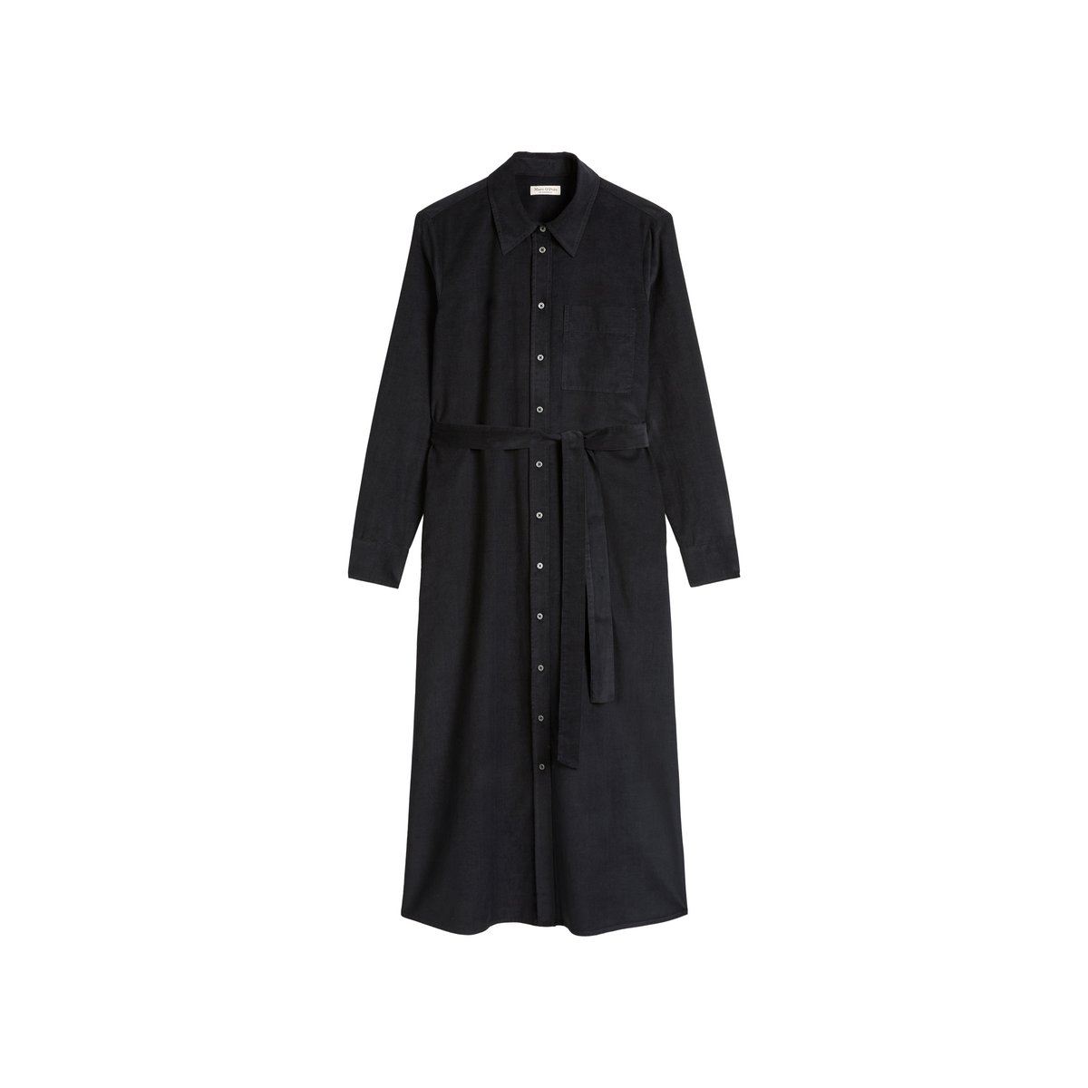 Robe en velours côtelé fin regular en doux mélange de coton organique et de lyocell bleu foncé, MARC O'POLO