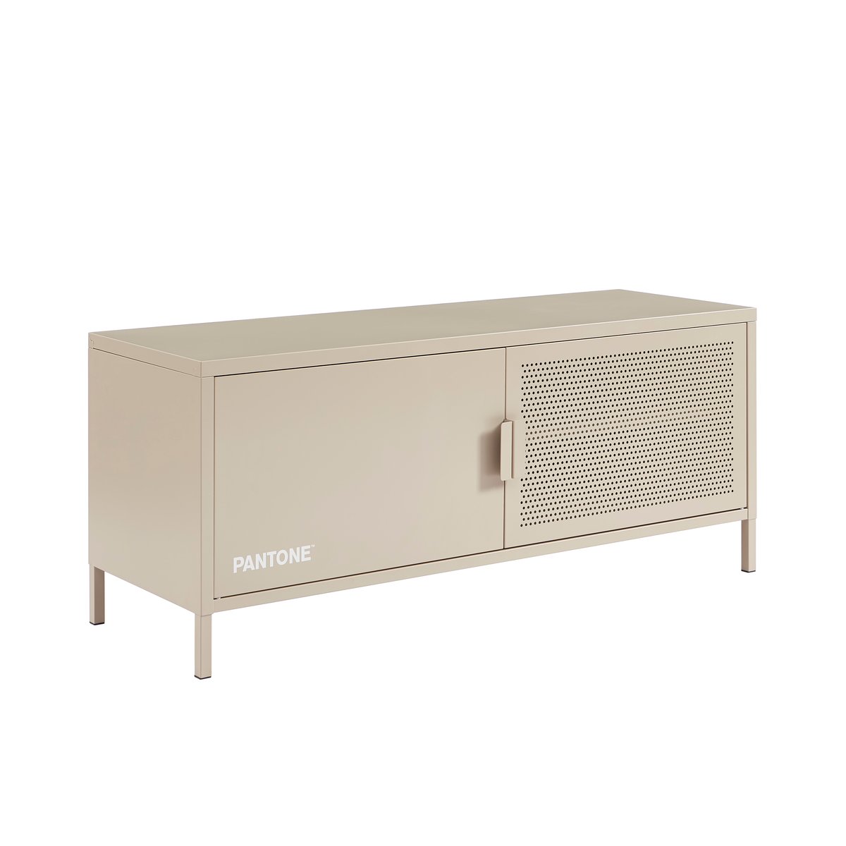 Meuble TV en acier taupe, PANTONE