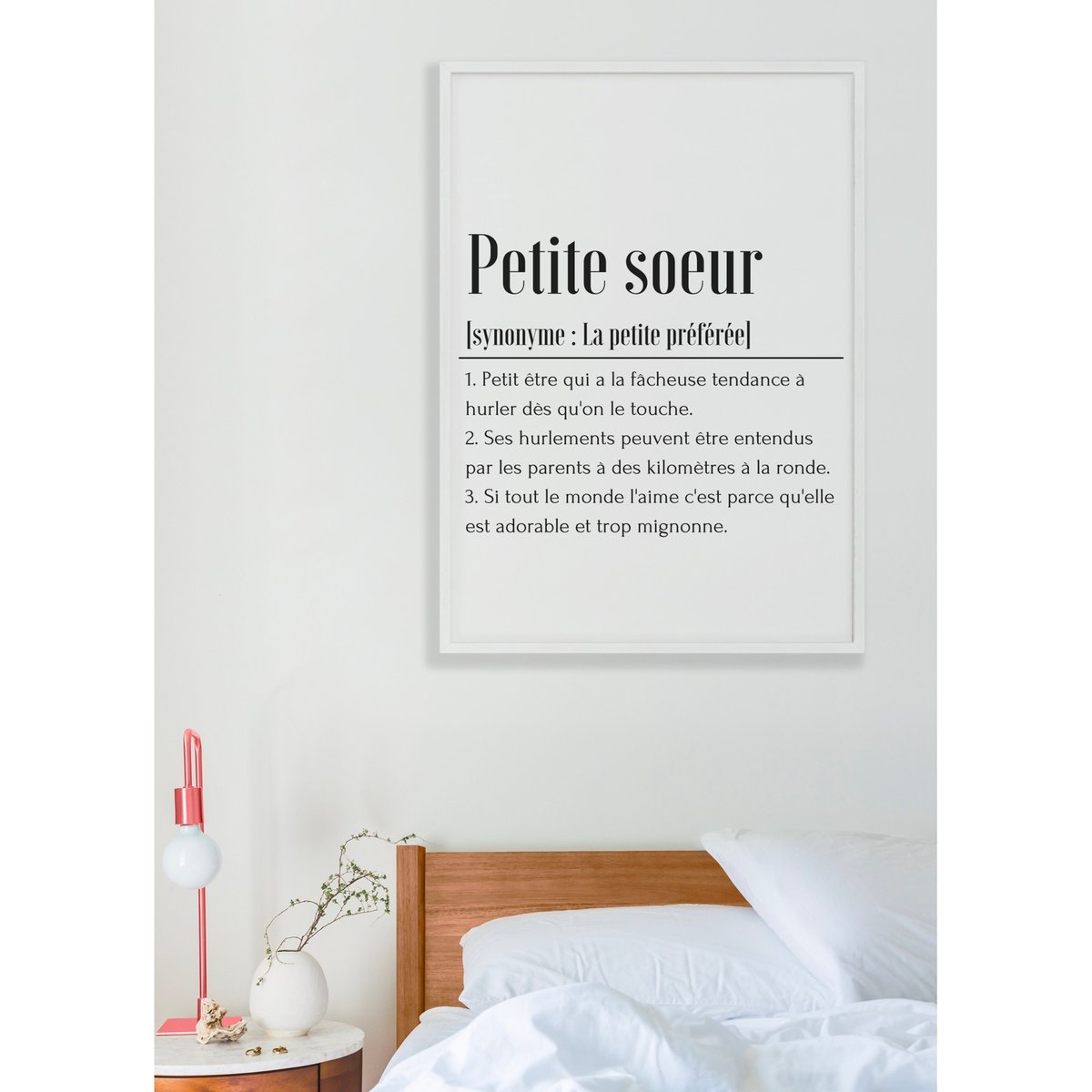 Affiche Définition Petite soeur blanc, L'AFFICHERIE