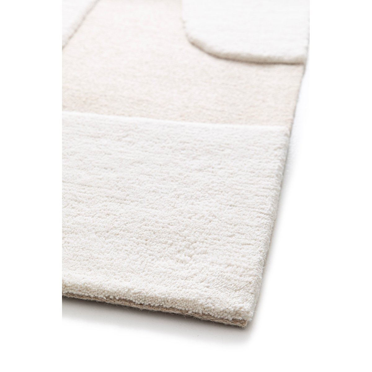 Tapis en laine à relief géométrique USONIA beige sable, AFK LIVING