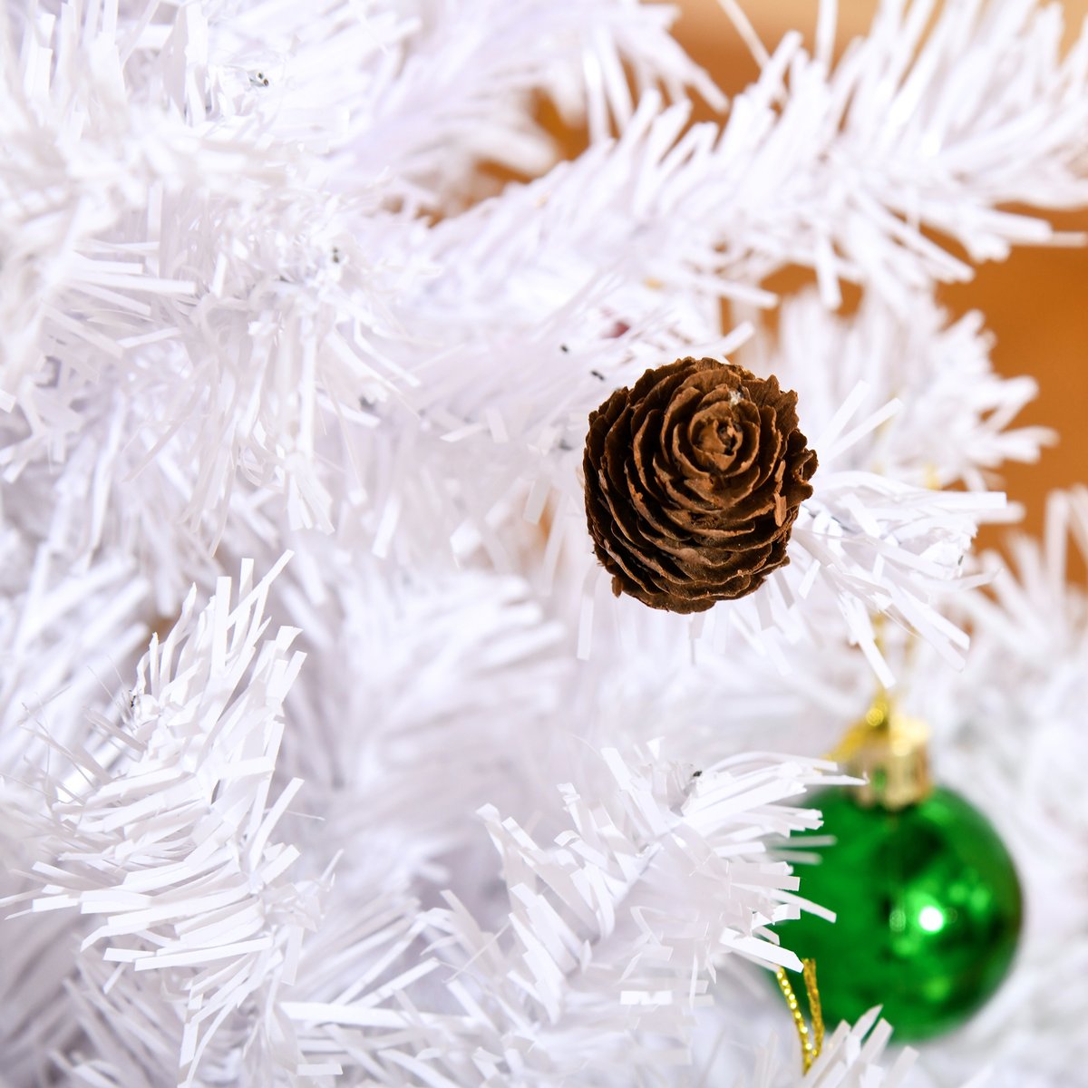 Sapin de Noël Plastique Blanc blanc, HOMCOM