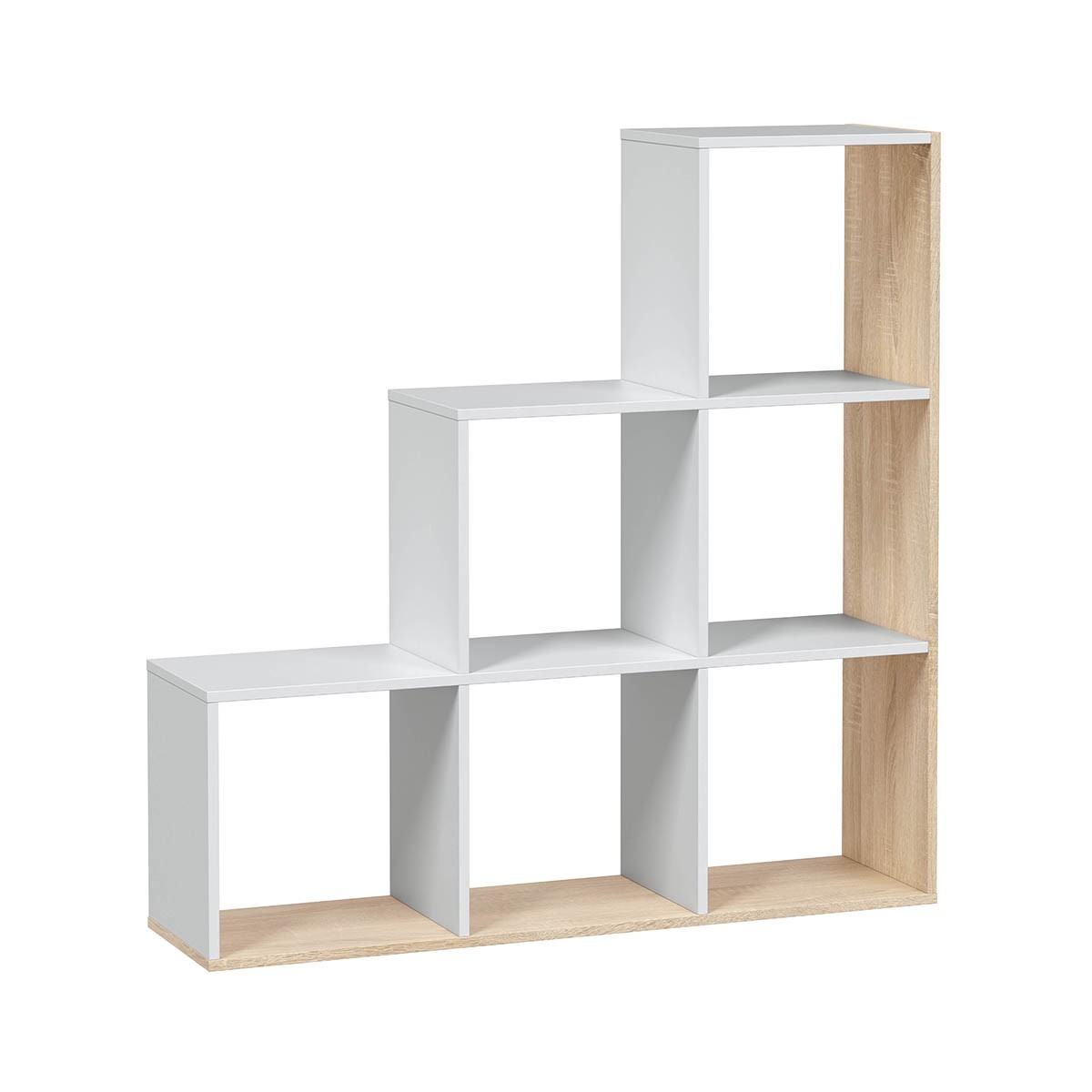 Meuble 6 cases escalier Step - H110 cm blanc, CALICOSY