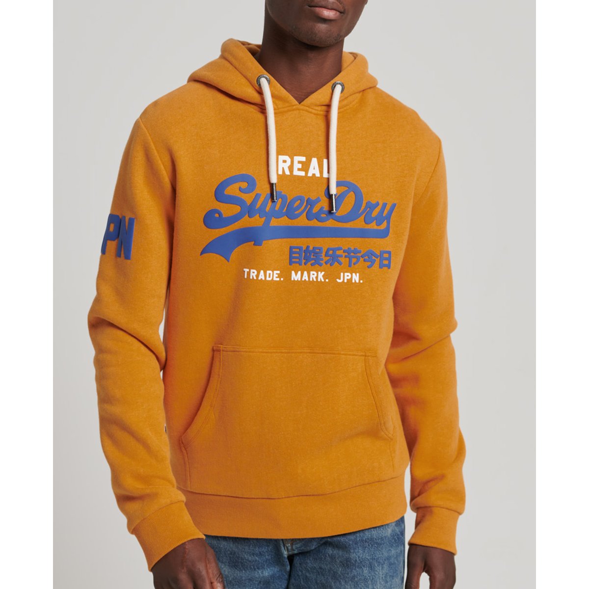 Sweat À Capuche Vintage Logo jaune, SUPERDRY