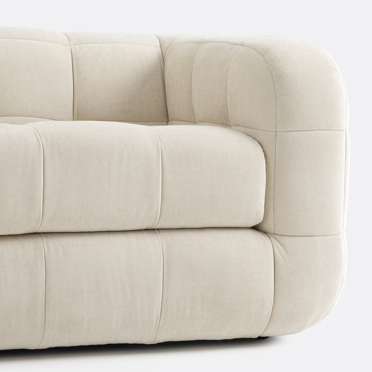 Pieta 3-Seater Velvet Sofa cream, LA REDOUTE INTERIEURS