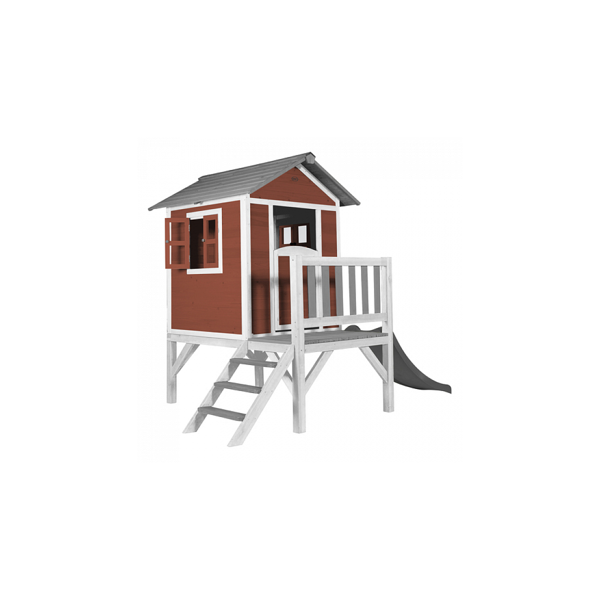 AXI Beach Lodge XL Maisonnette Scetinavian rouge Toboggan Gris couleur unique, AXI HOUSE