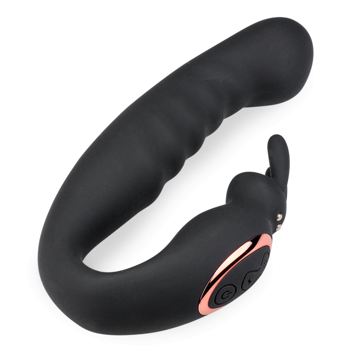 Vibromasseur puissant courbé point G Sweet Bunny noir, LOVE AND VIBES