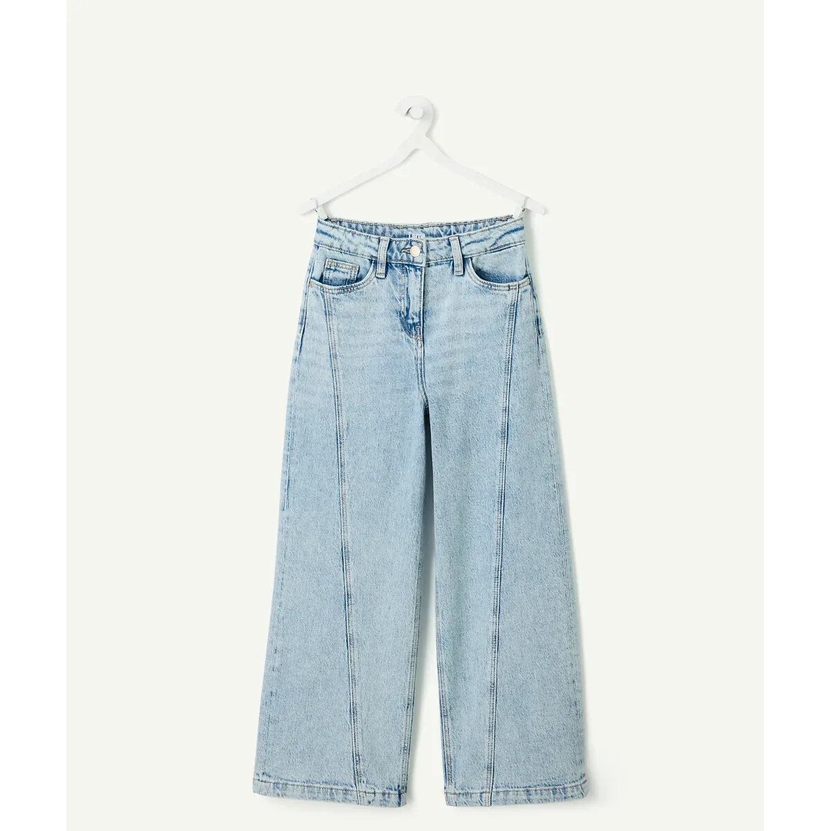 Jean large avec découpe milieu de jambe denim clair, TAPE A L'OEIL