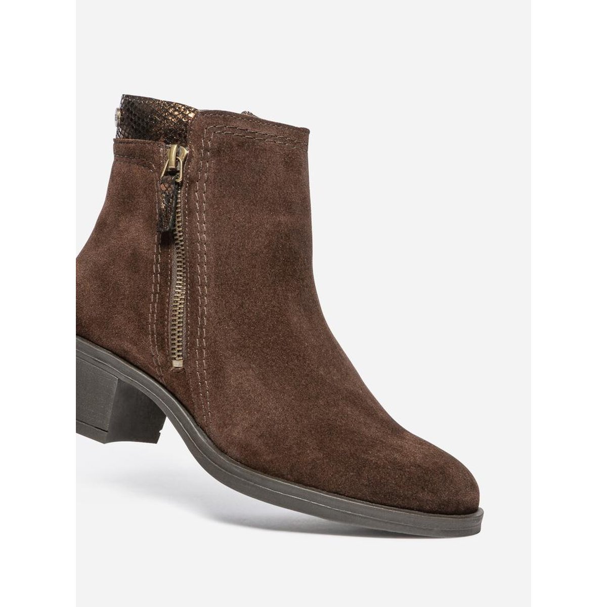 Boots zippées WASSILA chocolat, TBS
