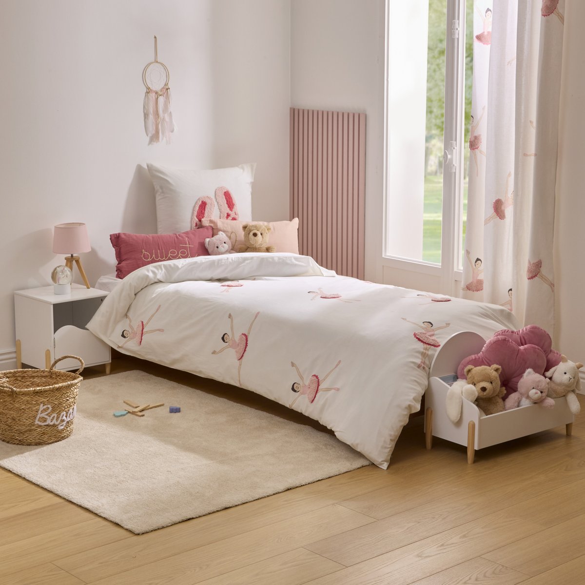 Parure de lit Imprimé Ballerine TUFY rose, ATMOSPHERA FOR KIDS