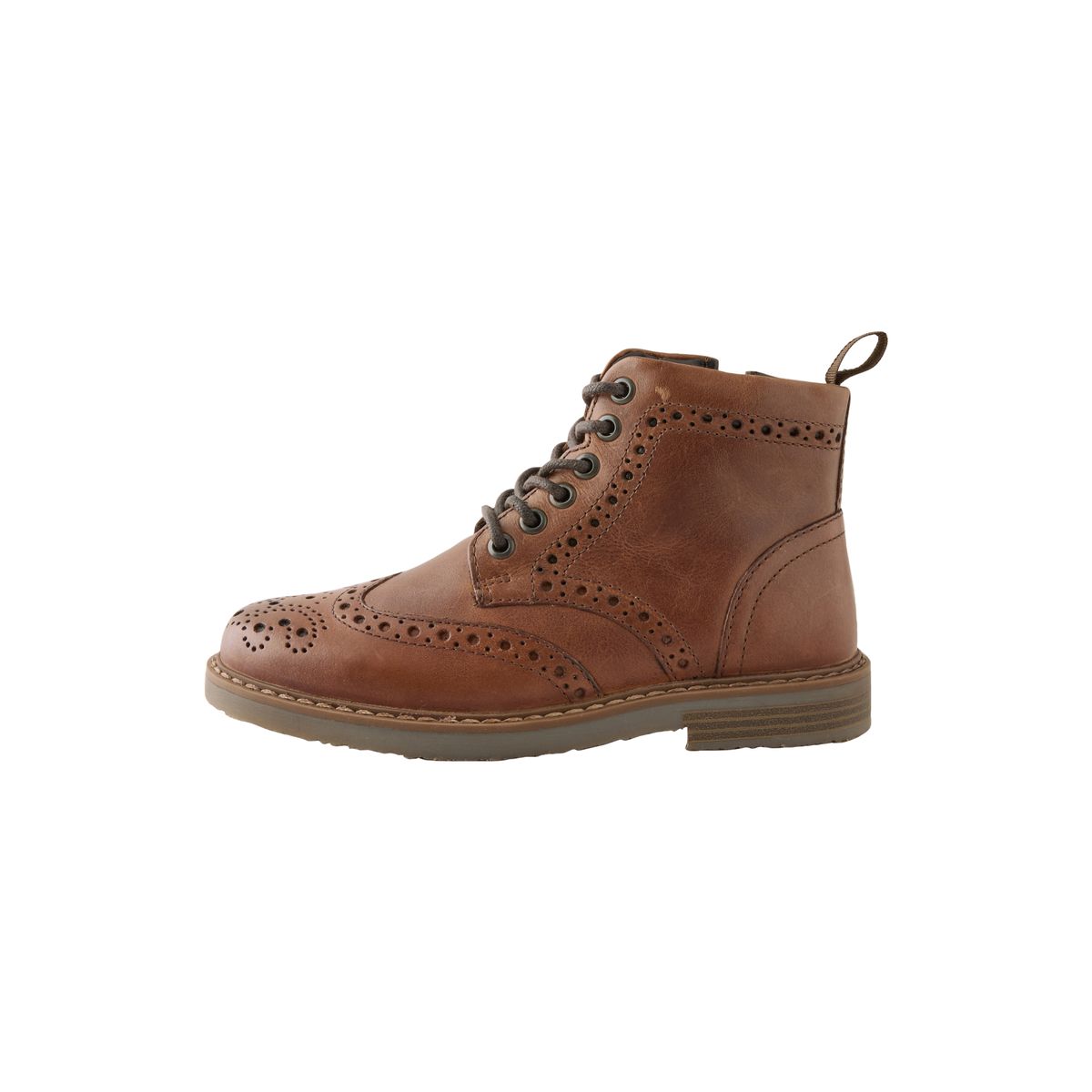 Bottines richelieu en cuir à lacets marron fauve, NEXT