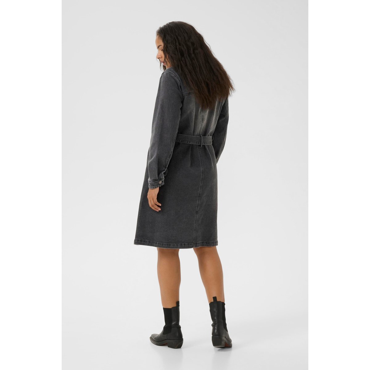 Robe en jean gris medium grey denim, KAFFE CURVE