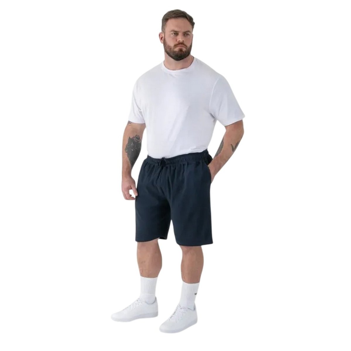 Short uni et extensible à taille élastiquée MITCHELL bleu marine, DUKE