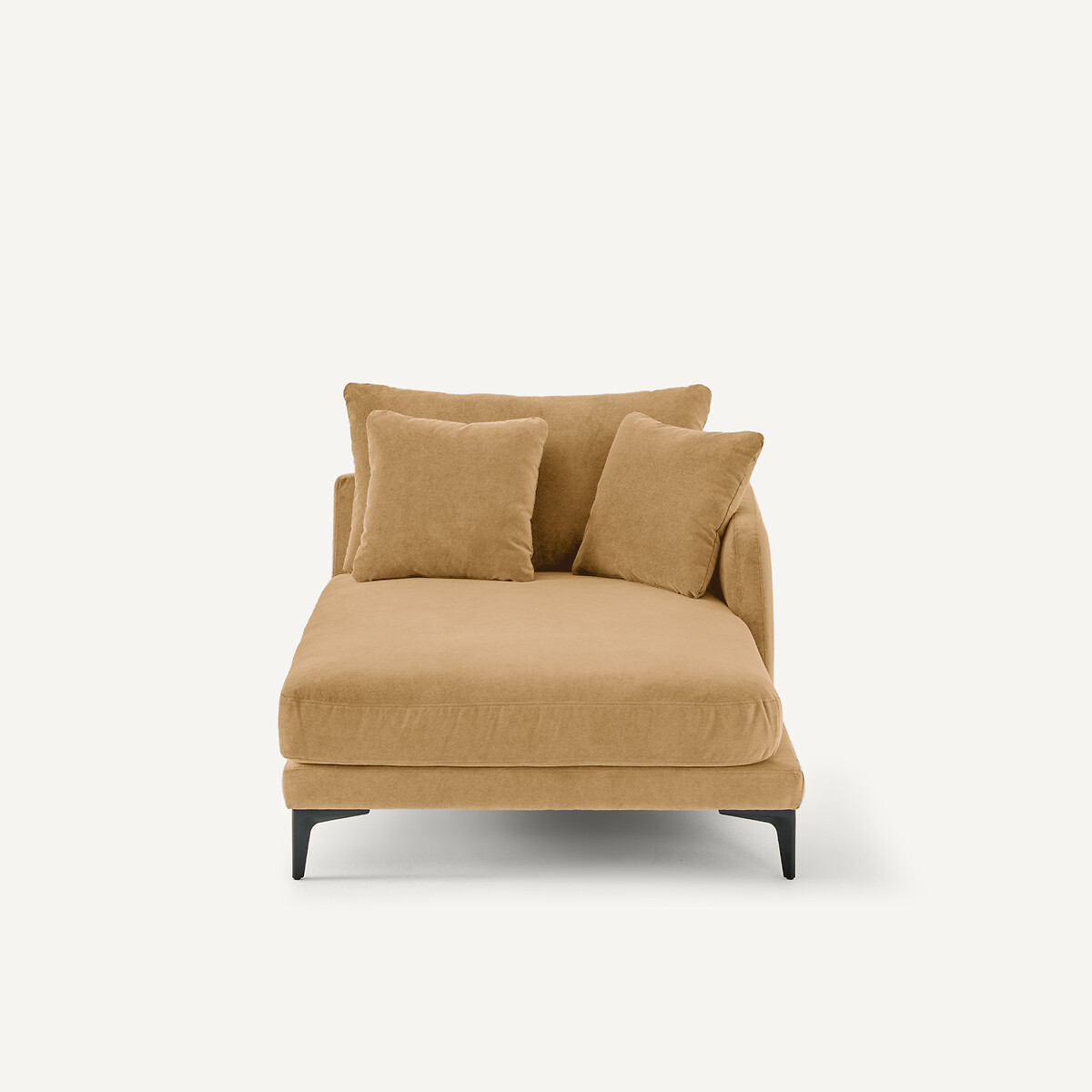 Chaise longue in velluto stone, MODERNISTE, design di Emmanuel Gallina caramello , AM.PM X EMMANUEL GALLINA