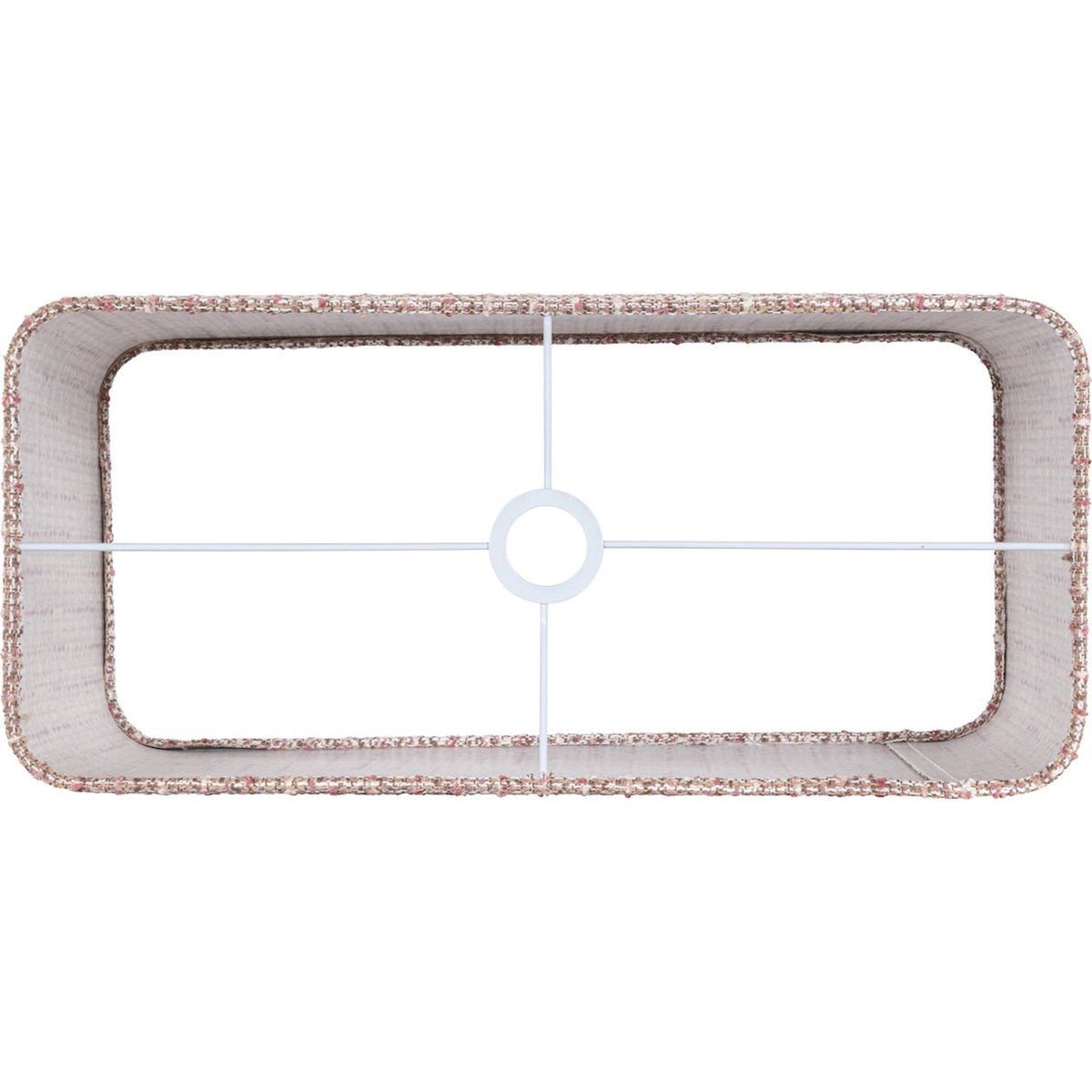 Abat-jour rectangulaire en tissu rose tissé effet chiné élégant, RECOLLECTION