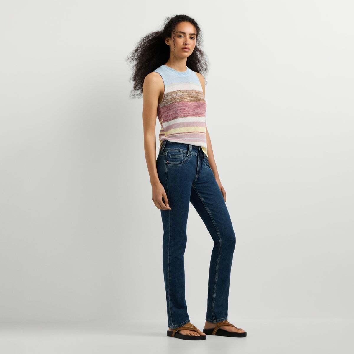 Gen - Jean Coupe Slim, Taille Moyenne teinte foncée délavée, PEPE JEANS