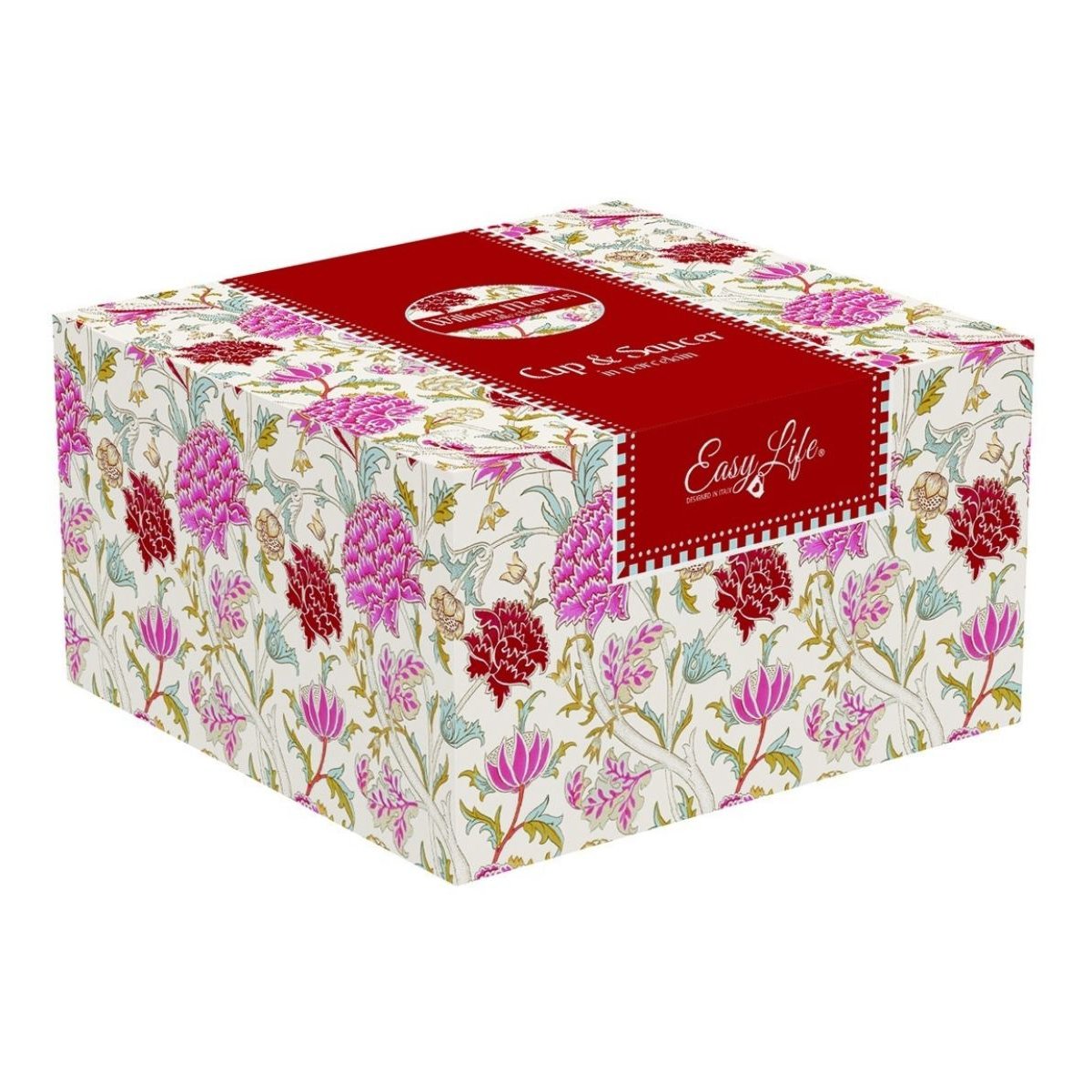 Coffret tasse à thé william morris porcelaine 20 cl multicolore, EASY LIFE