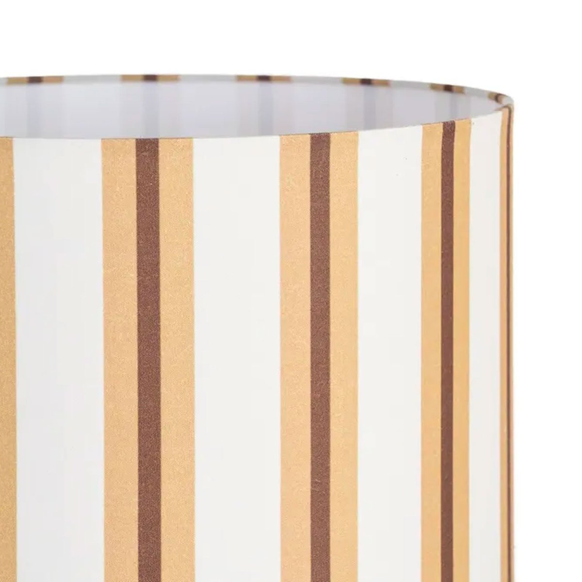Lampe à poser céramique terracotta et abat-jour rayé 25x25x47cm marron, WADIGA